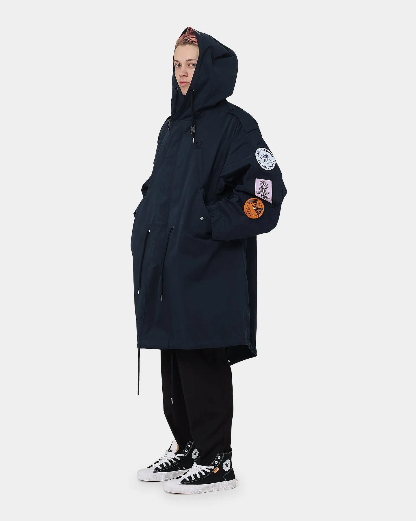 Fred Perry X Raf Simons Patched Parka Basalt Navy