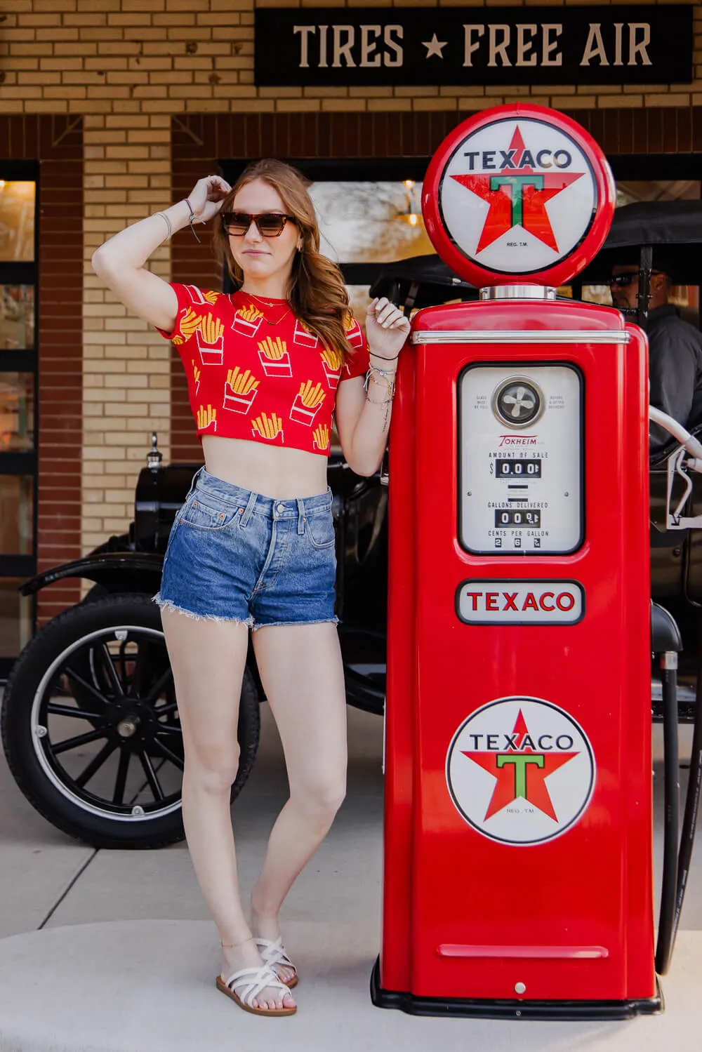 French Fry Crop Top for Women in Red | J7804-RED