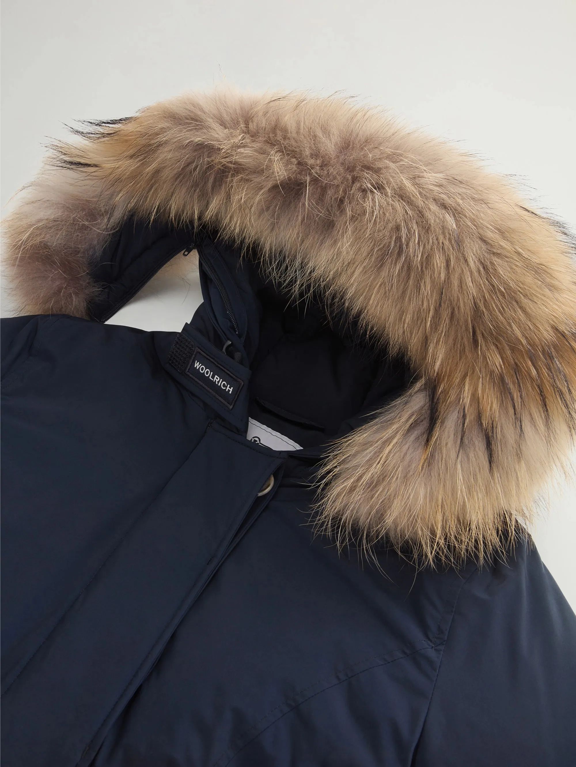 Giaccone Luxury Parka con Pelliccia Blu