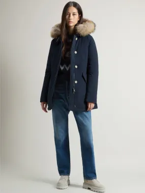 Giaccone Luxury Parka con Pelliccia Blu