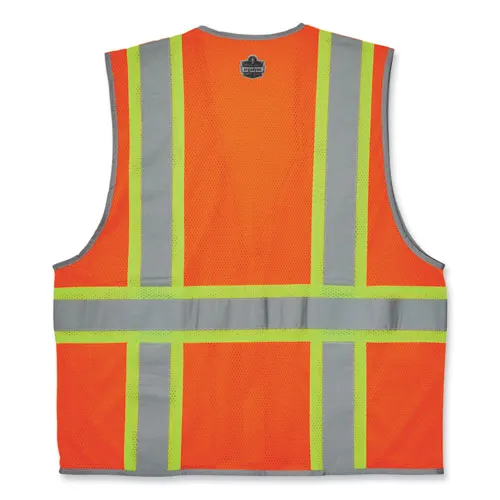 Glowear 8246z-s Single Size Class 2 Two-tone Mesh Vest, Polyester, Medium, Orange, Ships In 1-3 Business Days