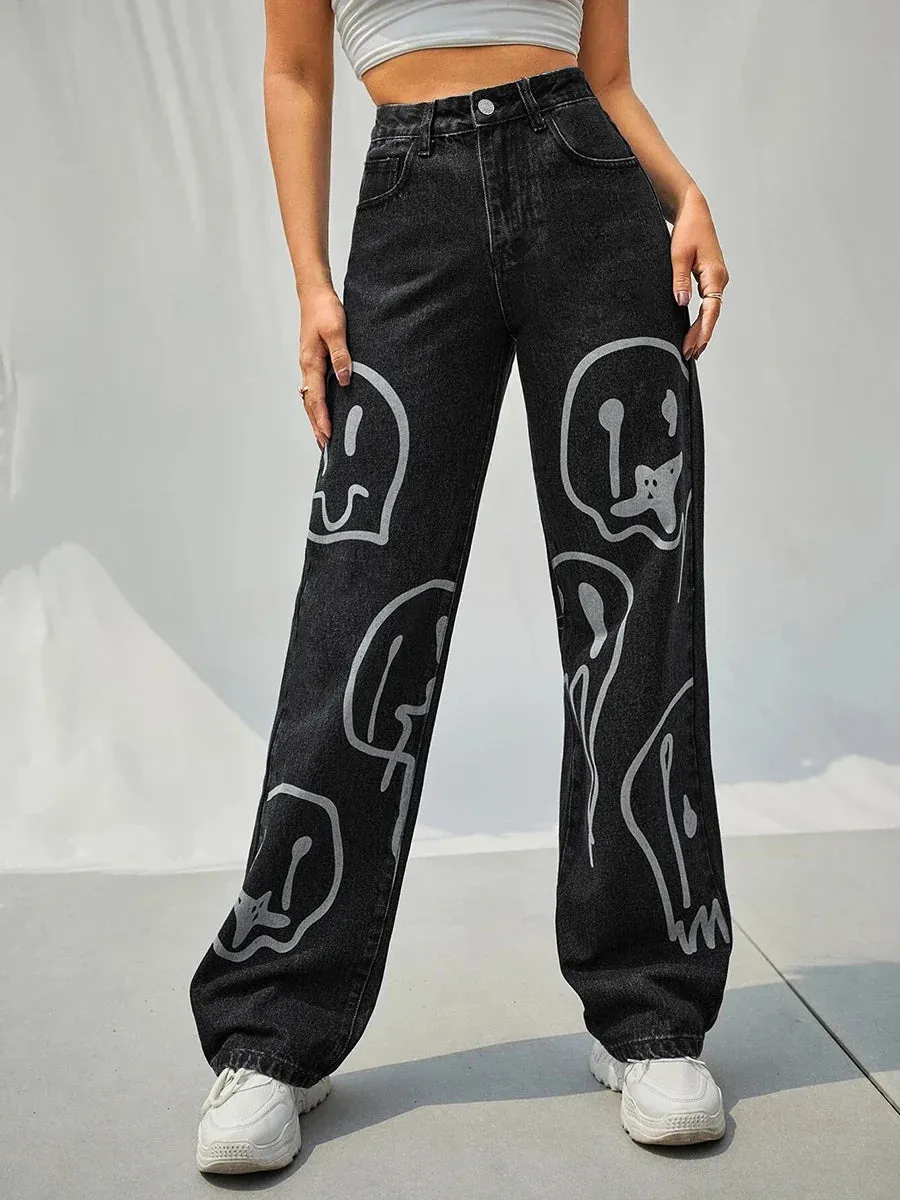 Gothic Halloween Cartoon Ghost Pants