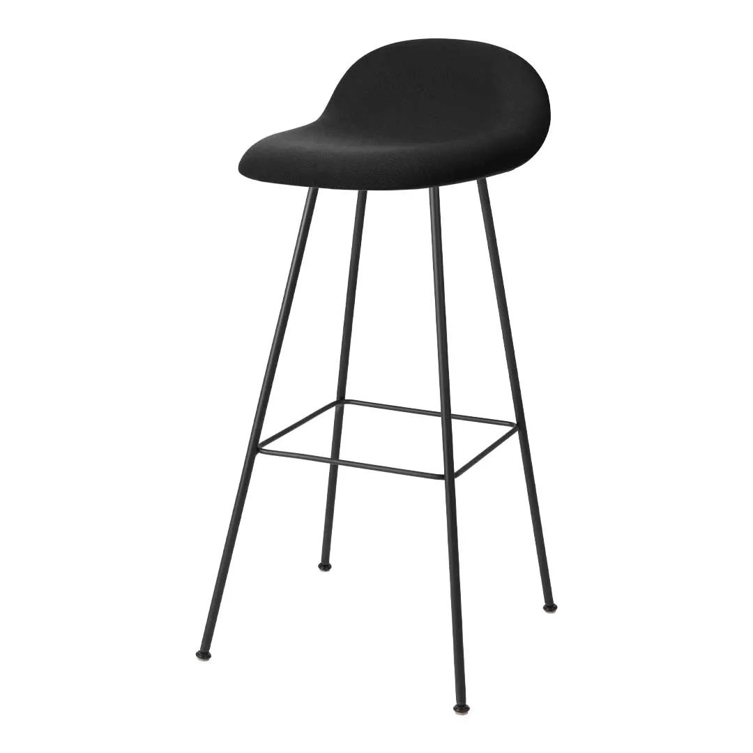 Gubi 3D Bar Stool - Front Upholstered - Center Base