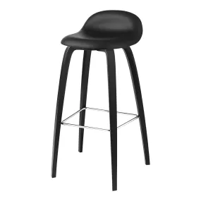 Gubi 3D Bar Stool - Wood Base - Fully Upholstered