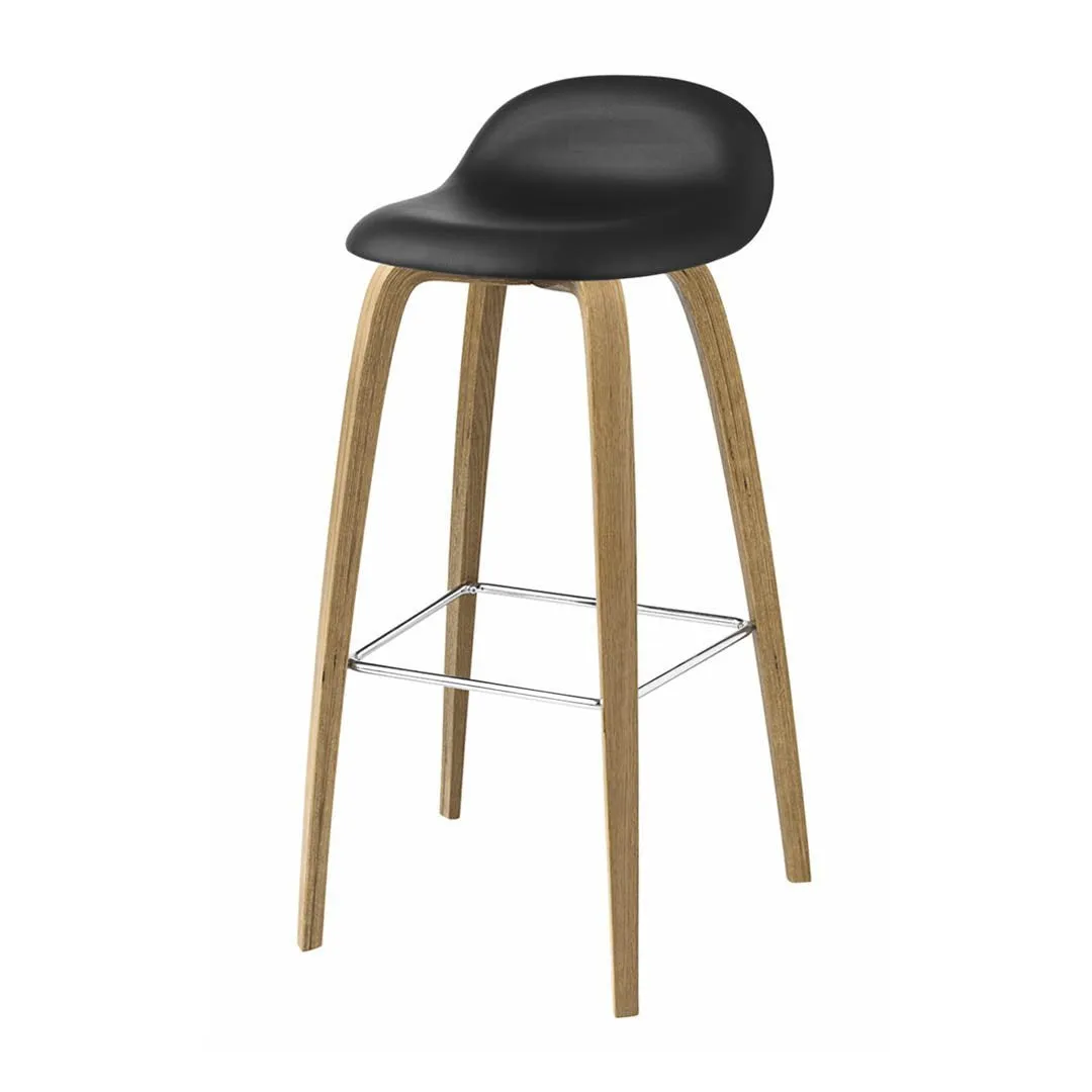 Gubi 3D Bar Stool - Wood Base - Fully Upholstered