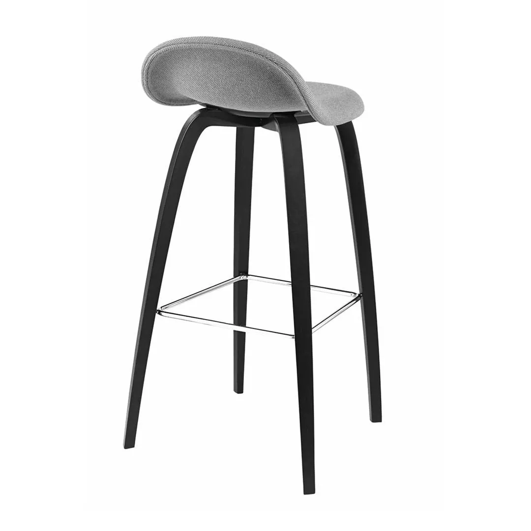 Gubi 3D Bar Stool - Wood Base - Fully Upholstered