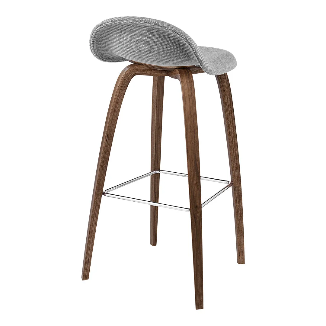 Gubi 3D Bar Stool - Wood Base - Fully Upholstered