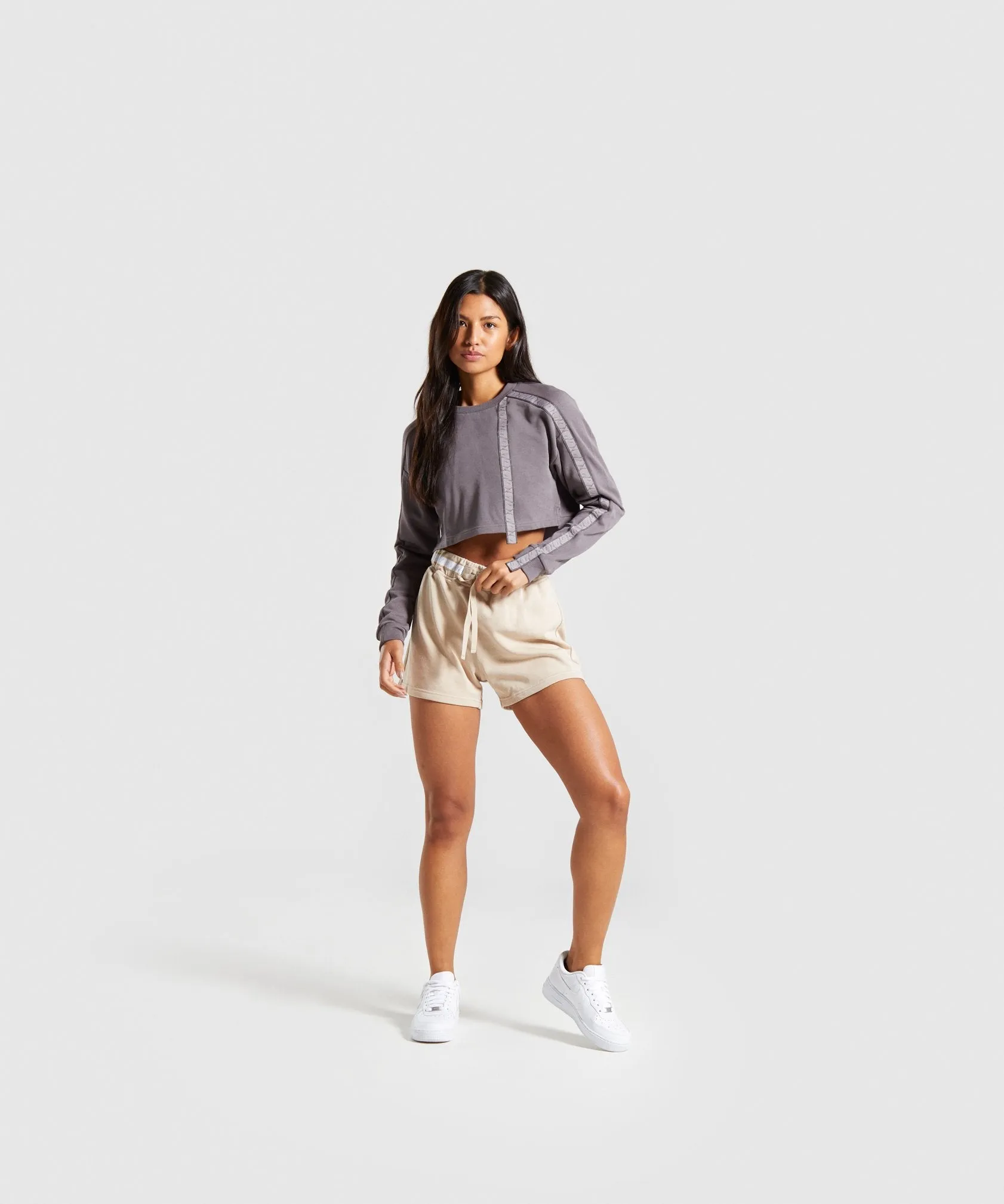 Gymshark 24/7 Cropped Sweater - Slate Lavender