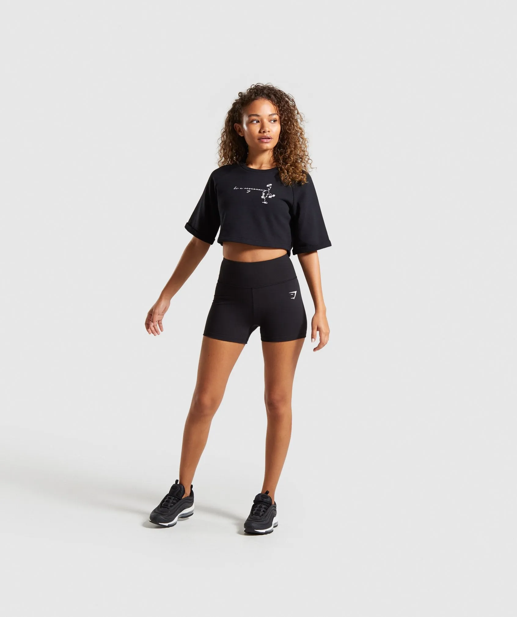 Gymshark Roots Boxy Cropped Sweater - Black