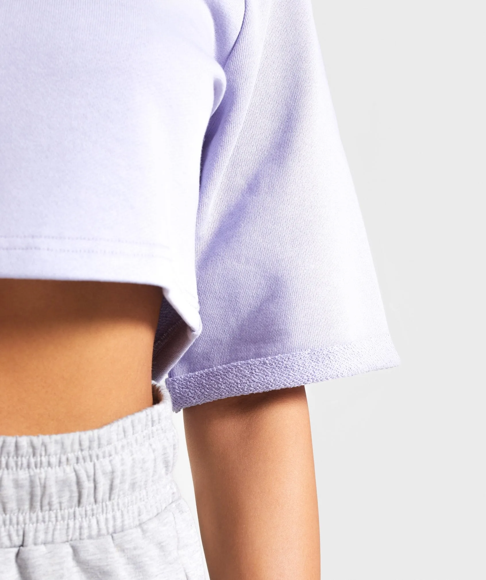 Gymshark Signature Boxy Cropped Sweater - Lavender