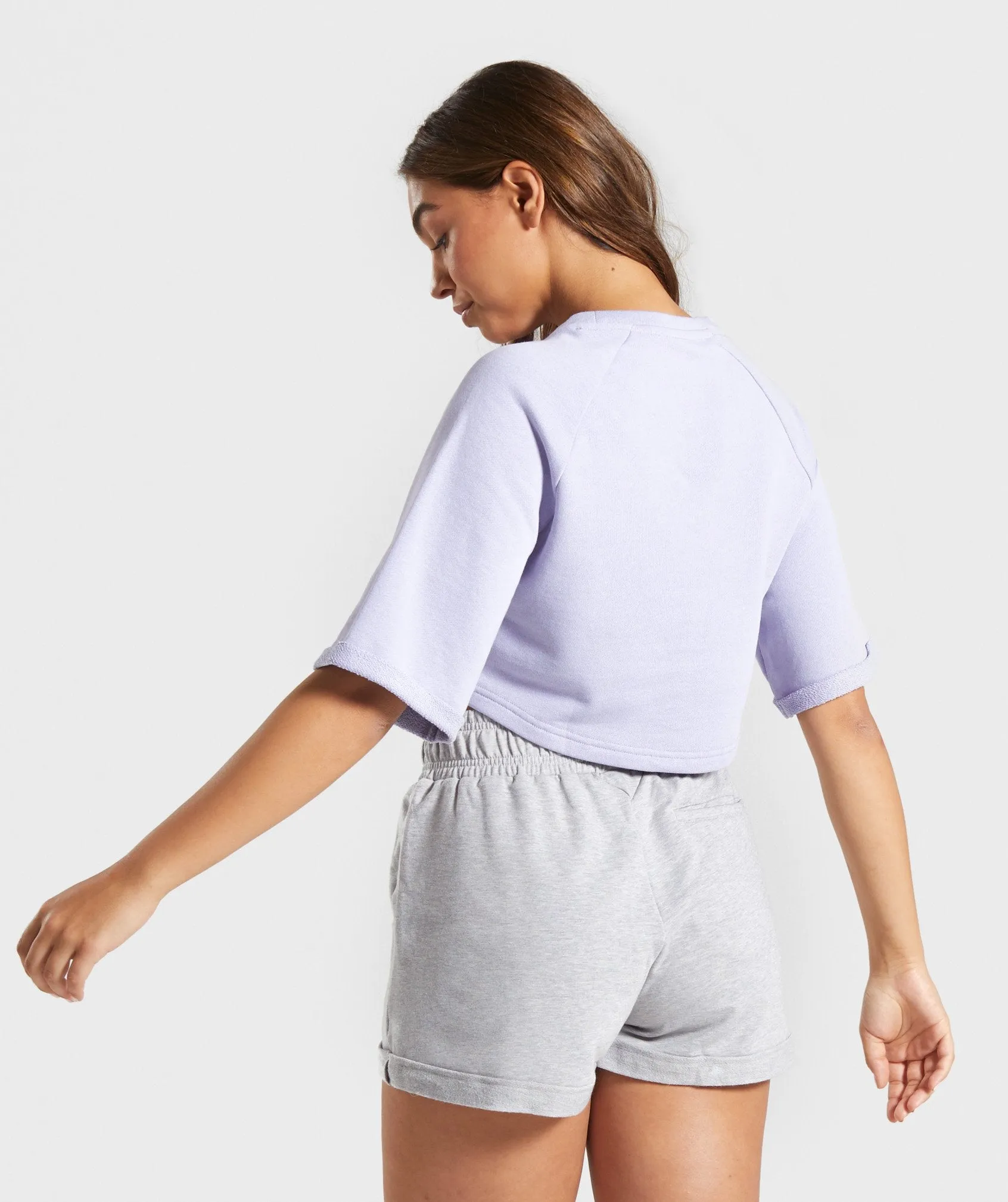 Gymshark Signature Boxy Cropped Sweater - Lavender