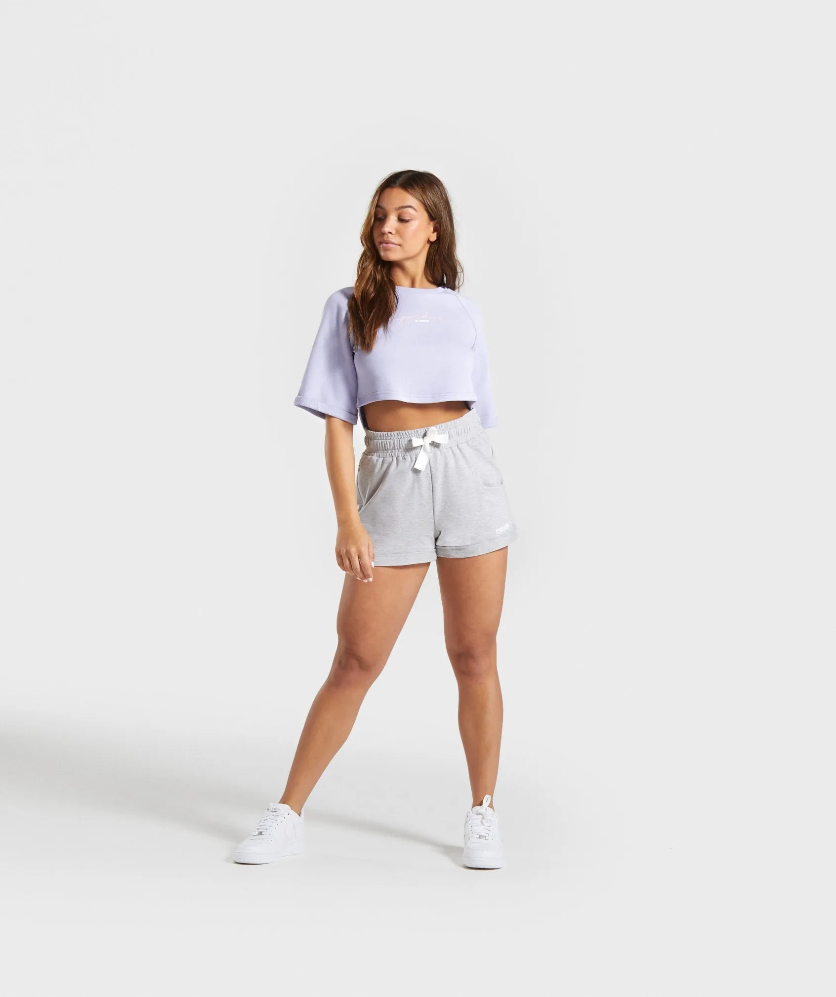 Gymshark Signature Boxy Cropped Sweater - Lavender