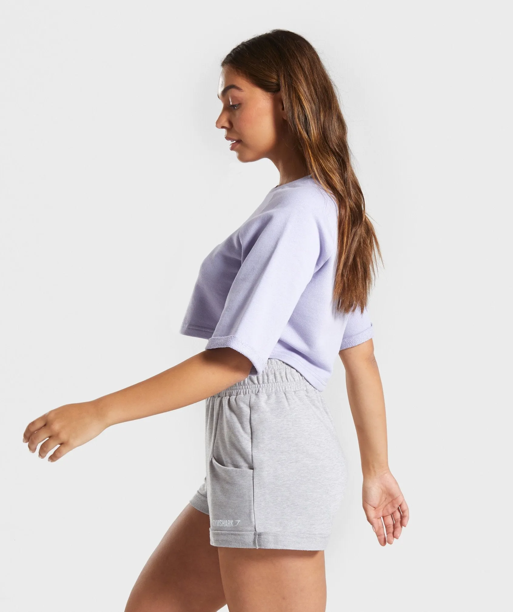 Gymshark Signature Boxy Cropped Sweater - Lavender