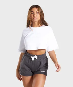 Gymshark Signature Boxy Cropped Sweater - White