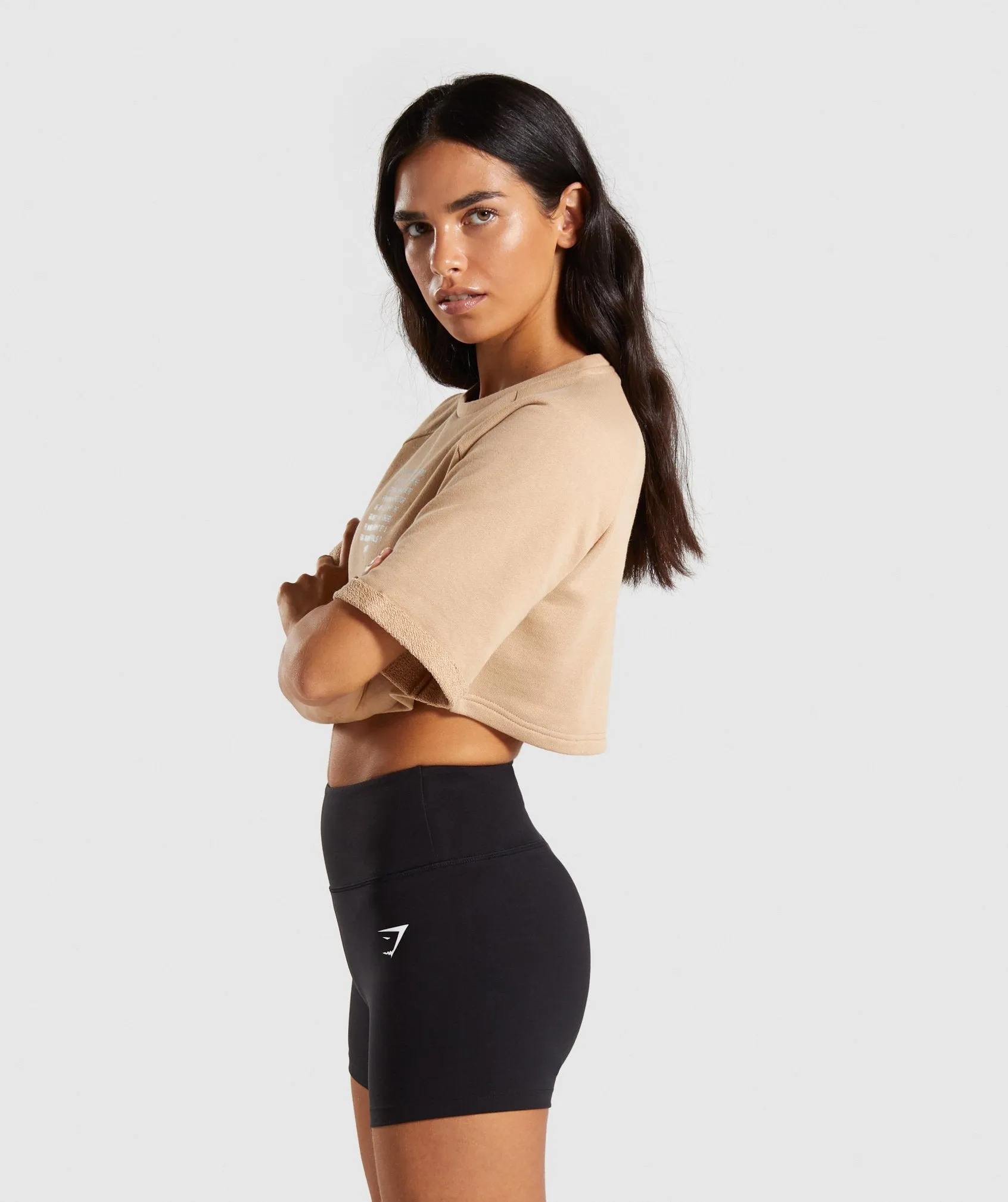 Gymshark The Visionaries Boxy Cropped Sweater - Beige