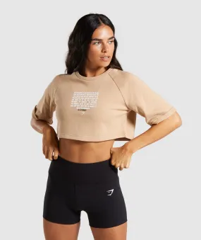 Gymshark The Visionaries Boxy Cropped Sweater - Beige