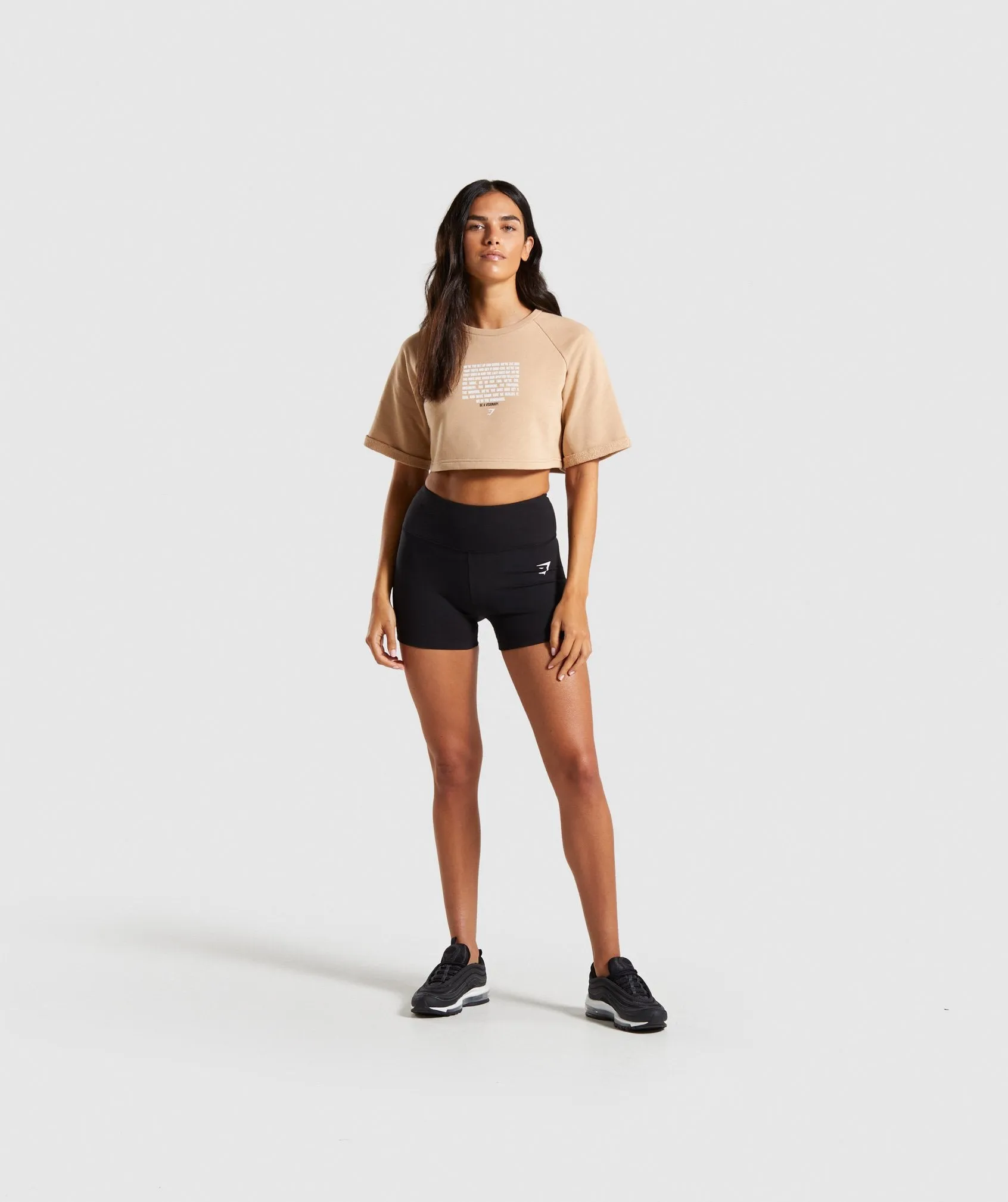 Gymshark The Visionaries Boxy Cropped Sweater - Beige