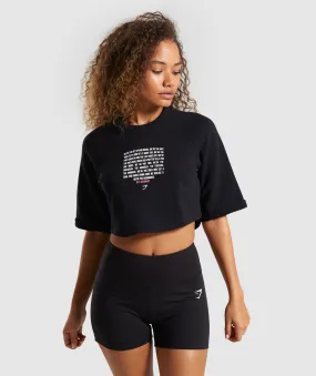 Gymshark The Visionaries Boxy Cropped Sweater - Black