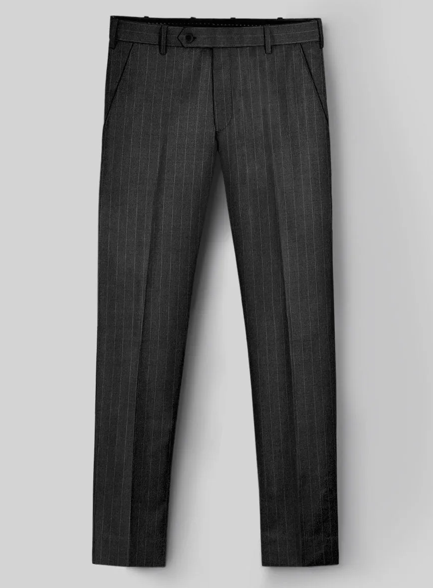 Hardy Minnis Charcoal Pinstripe Wool Pants