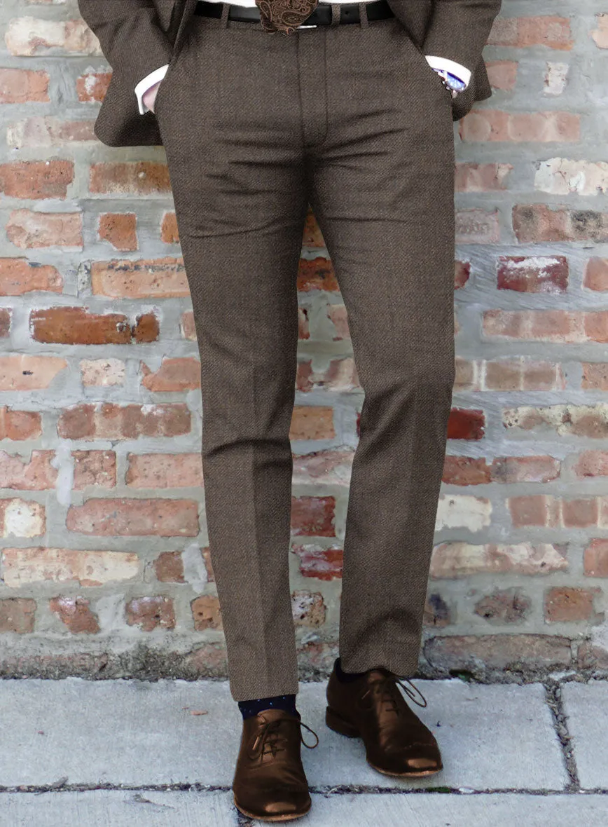 Hardy Minnis Dark Brown Twill Wool Pants