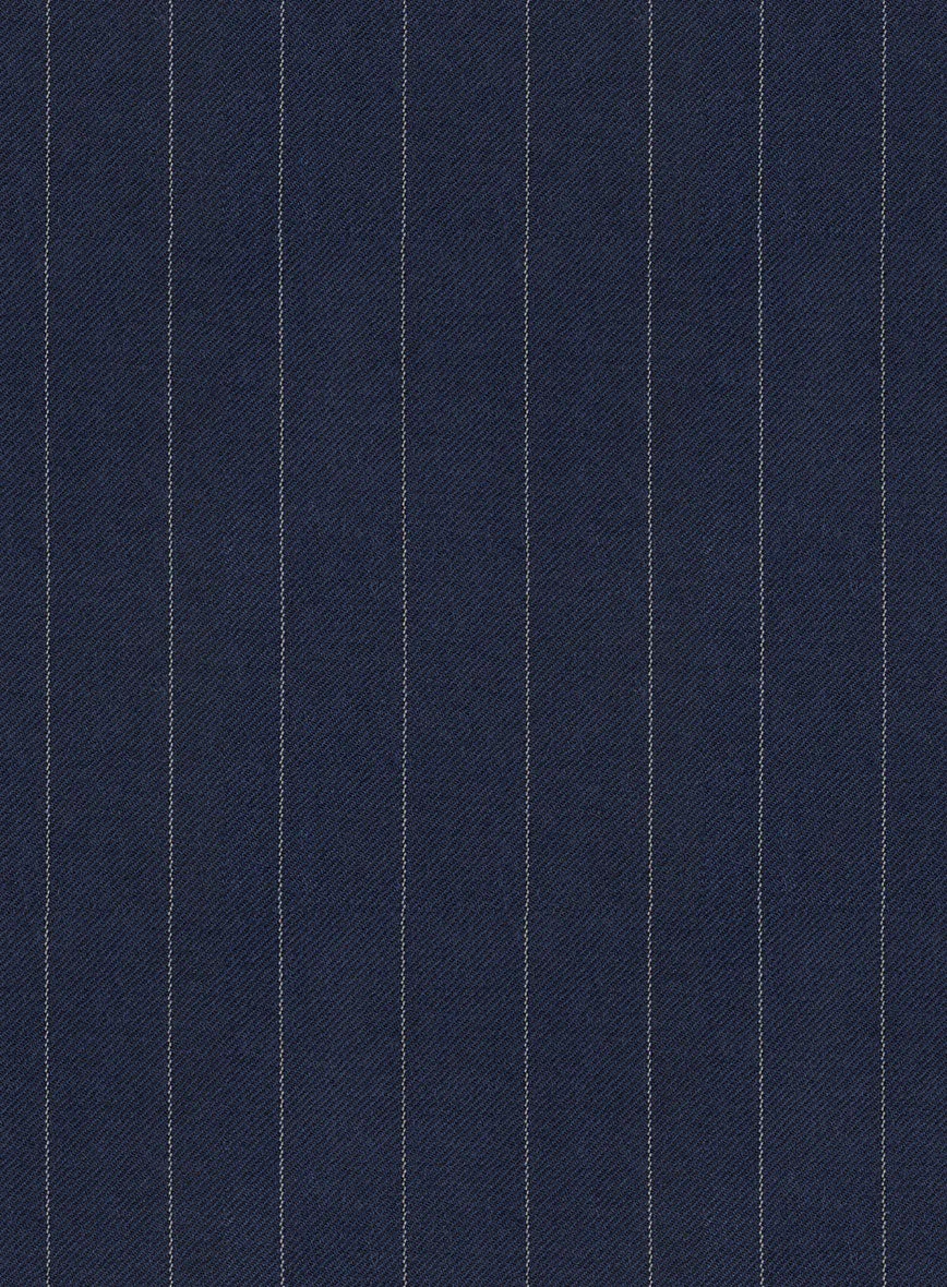 Hardy Minnis Navy Blue Pinstripe Wool Pants