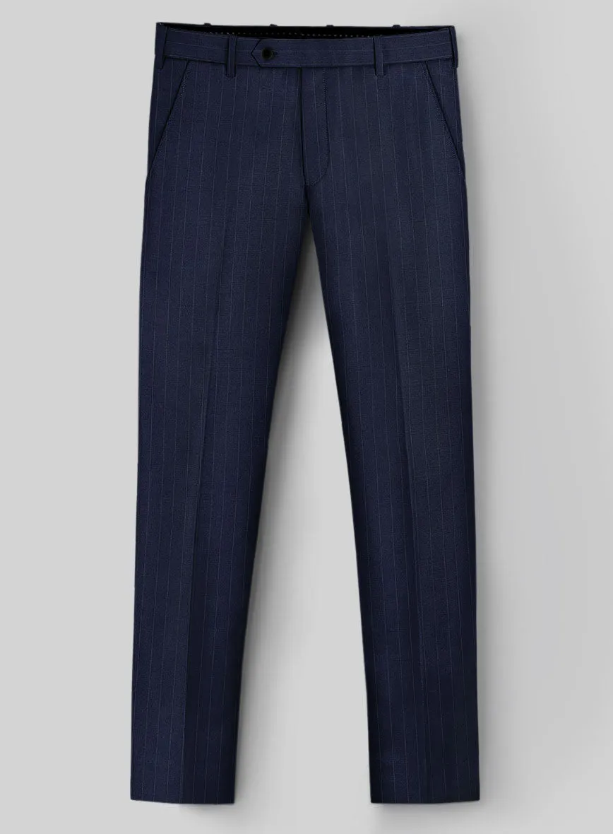 Hardy Minnis Navy Blue Pinstripe Wool Pants