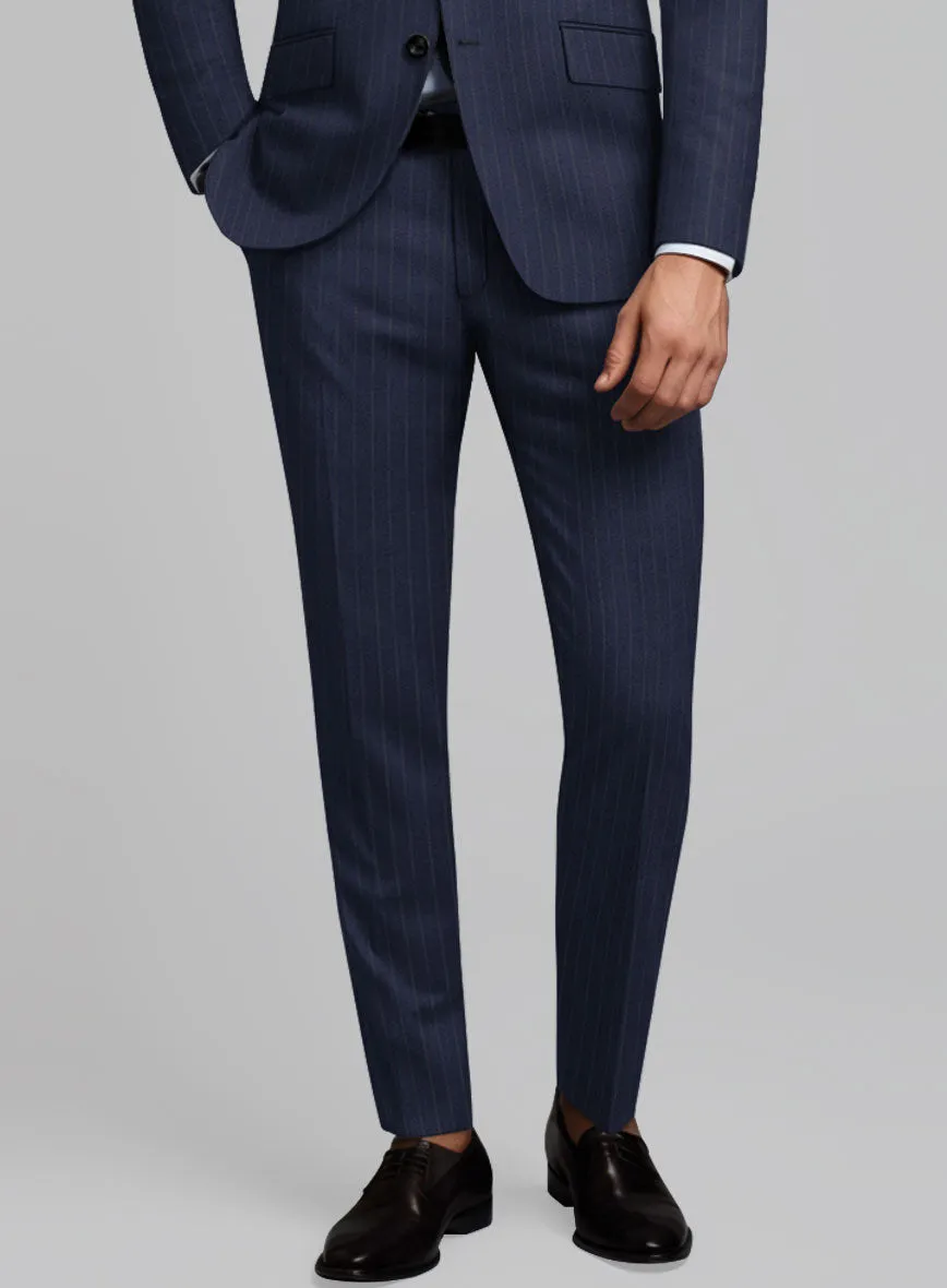 Hardy Minnis Navy Blue Pinstripe Wool Pants