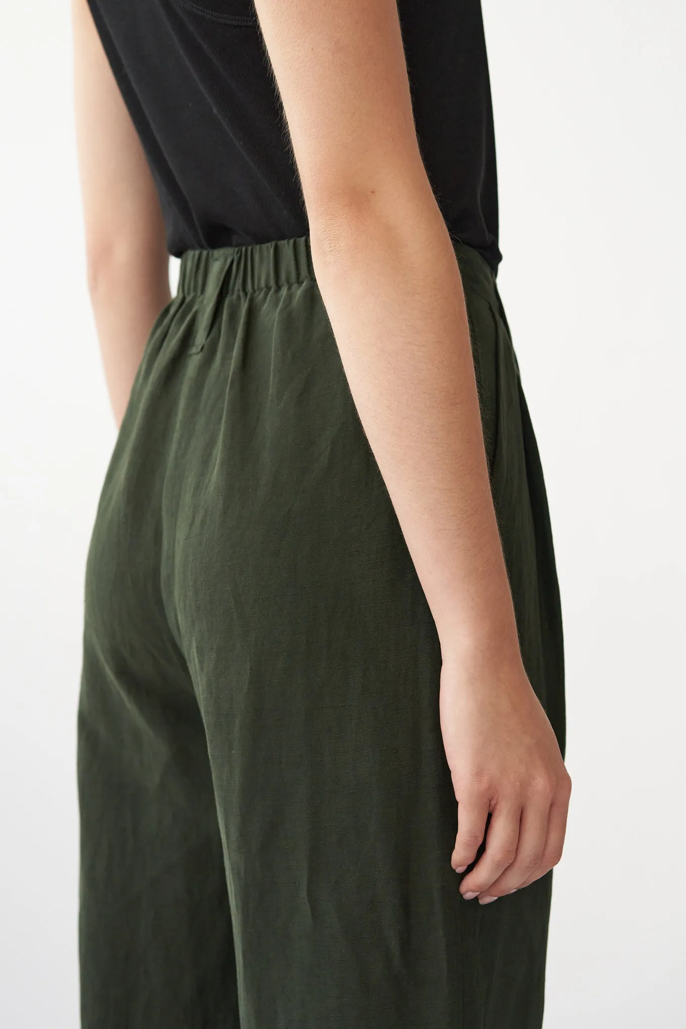 HARRY PANTS - FOREST GREEN - SILK/LINEN