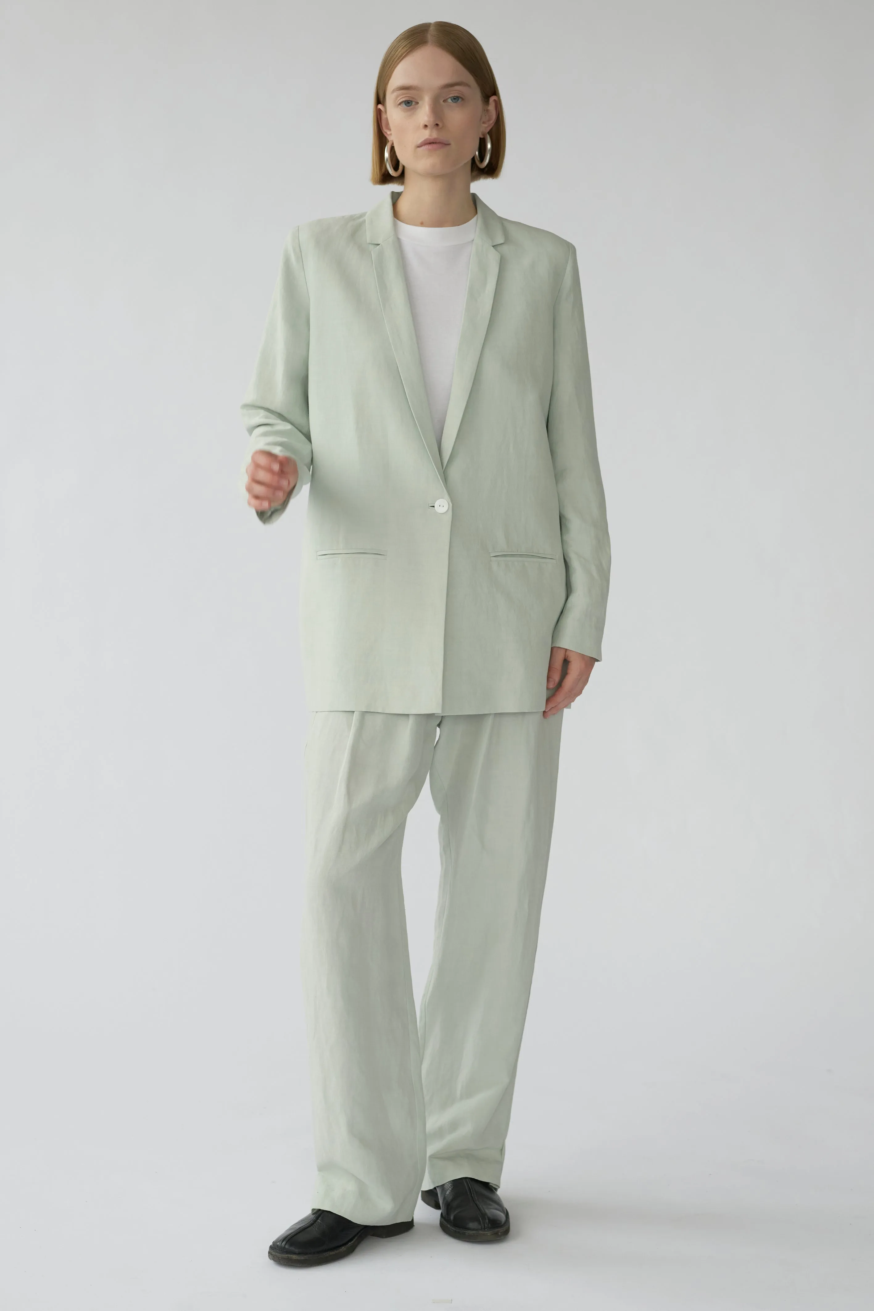 HARRY PANTS - MINT GREY - SILK/LINEN