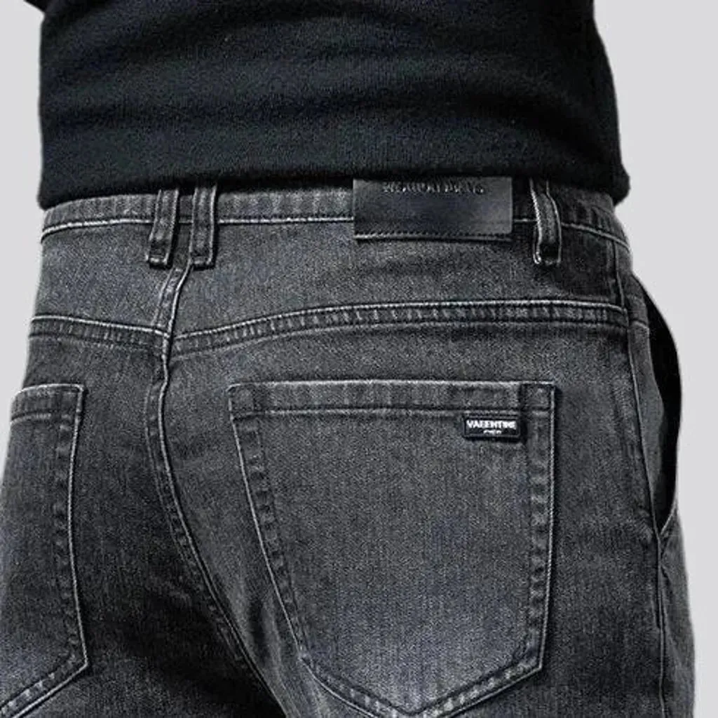 High waist casual men's jeans