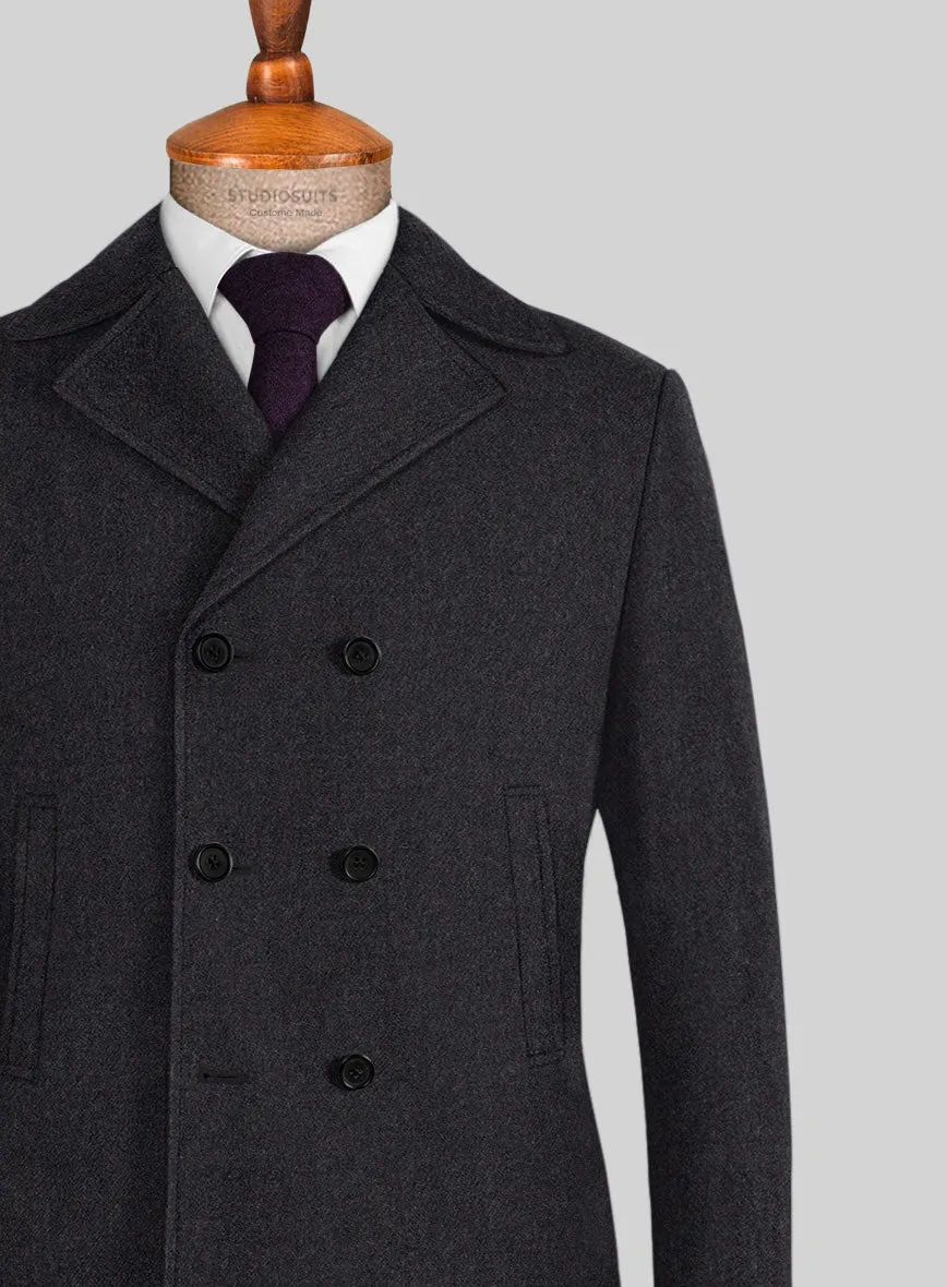 Highlander Charcoal Tweed Pea Coat