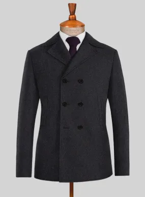 Highlander Charcoal Tweed Pea Coat