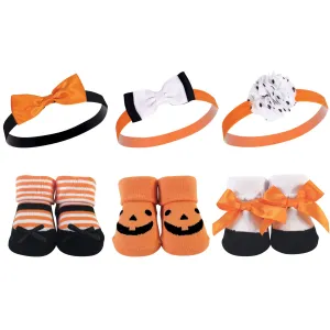 Hudson Baby Headband and Socks Giftset, Pumpkin