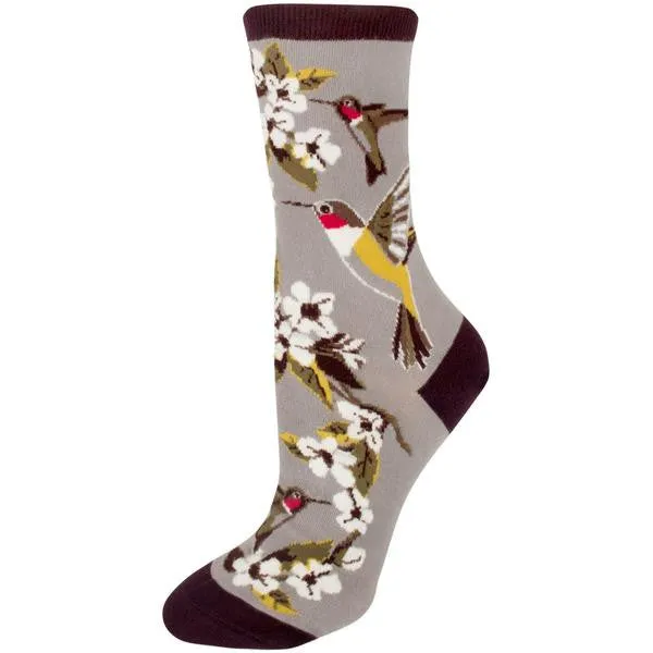 Hummingbird Garden Women's Crew Socks