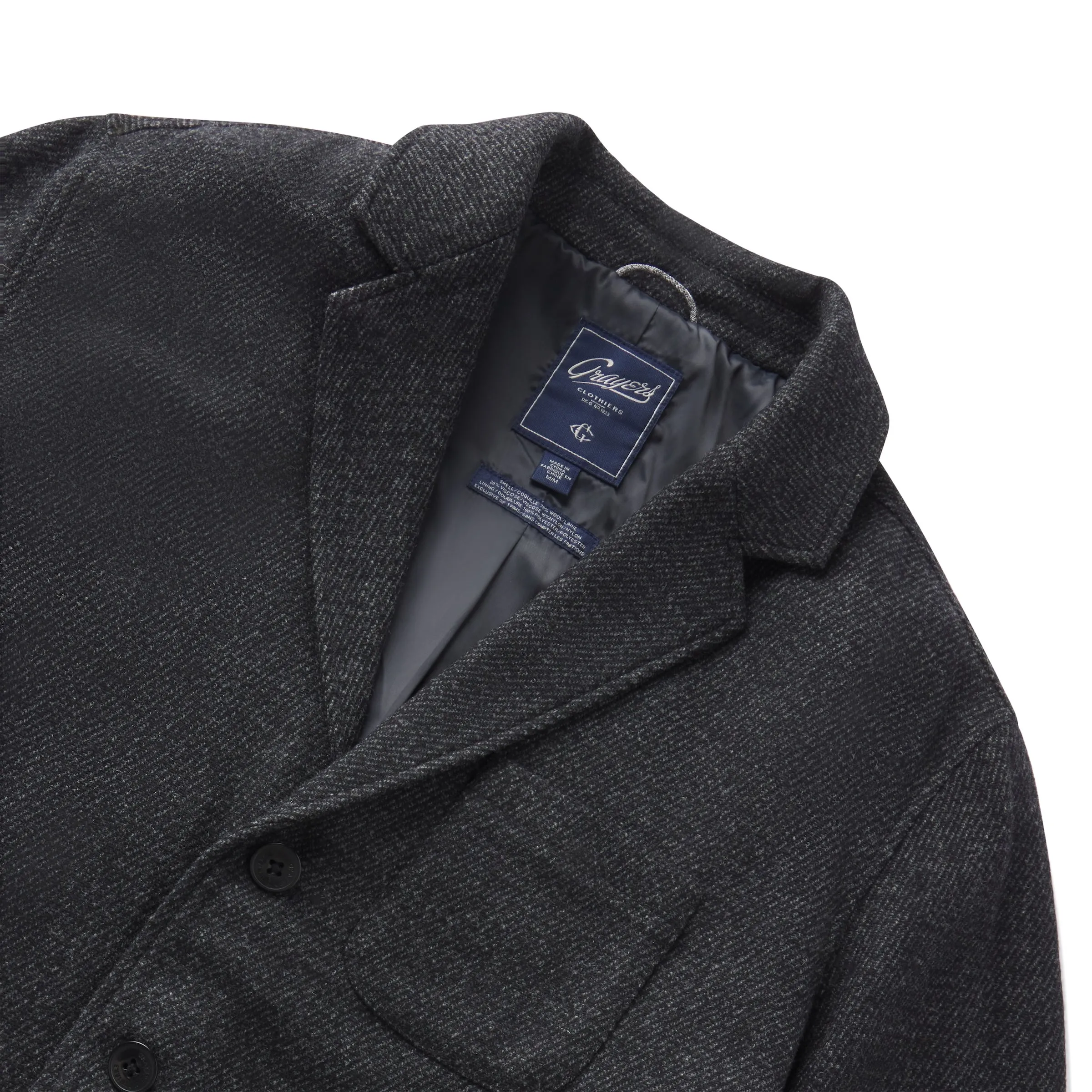 Hutton Wool Twill Sport Coat - Charcoal