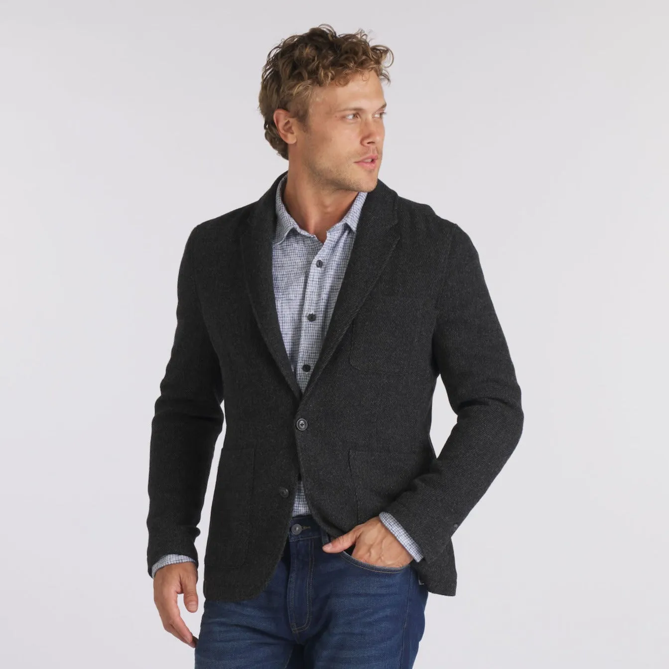 Hutton Wool Twill Sport Coat - Charcoal