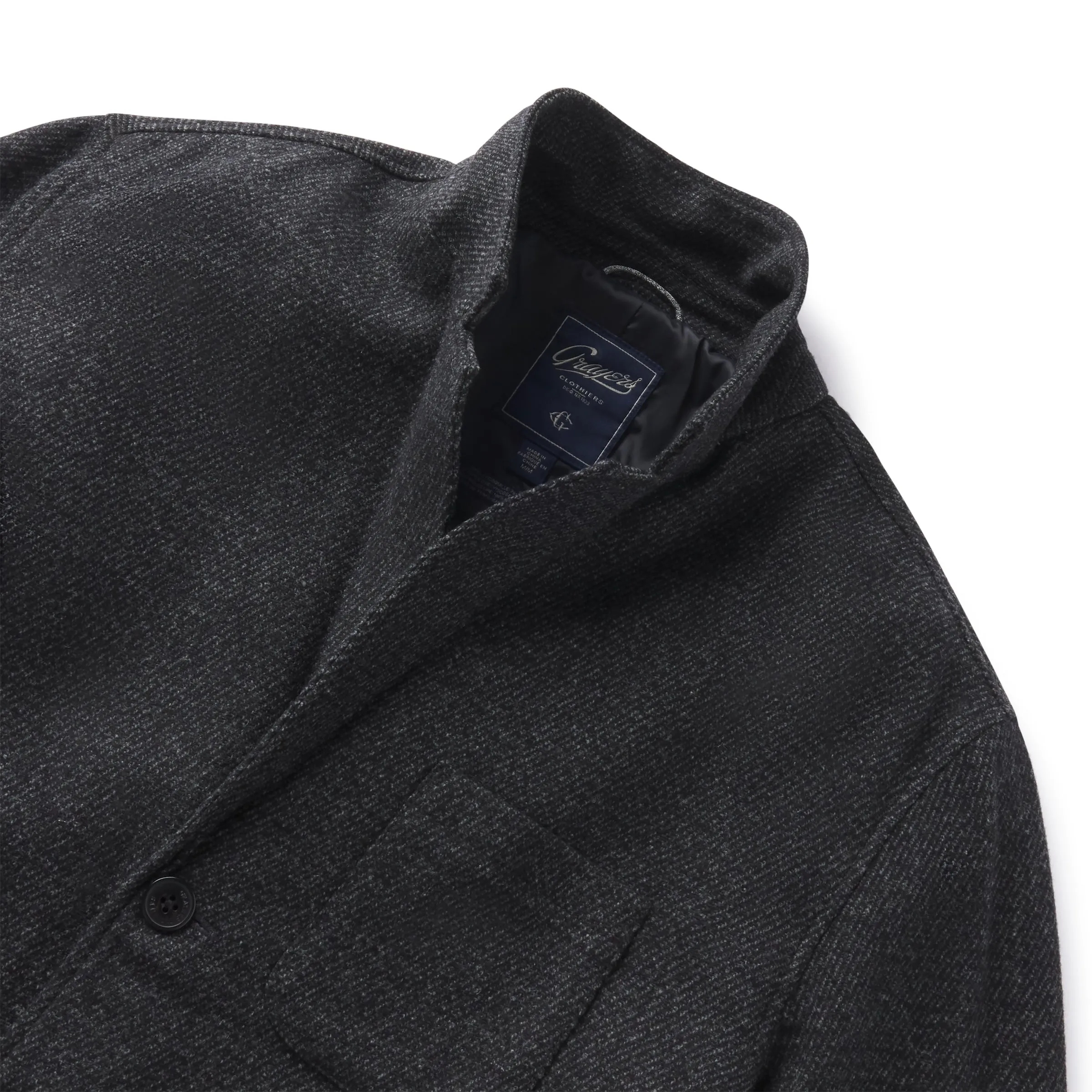 Hutton Wool Twill Sport Coat - Charcoal