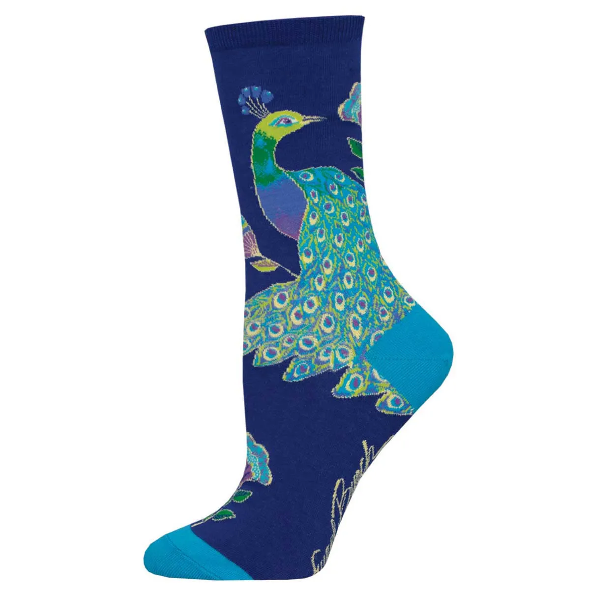 Intricate Peacock, Laurel Burch (Blue) Women’s Crew Socks