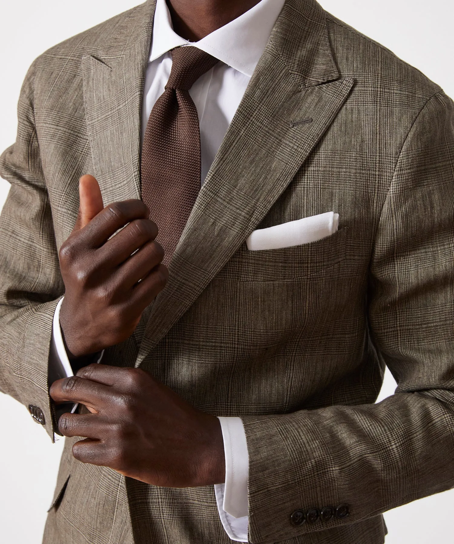 Italian Grenadine Tie in Dark Brown