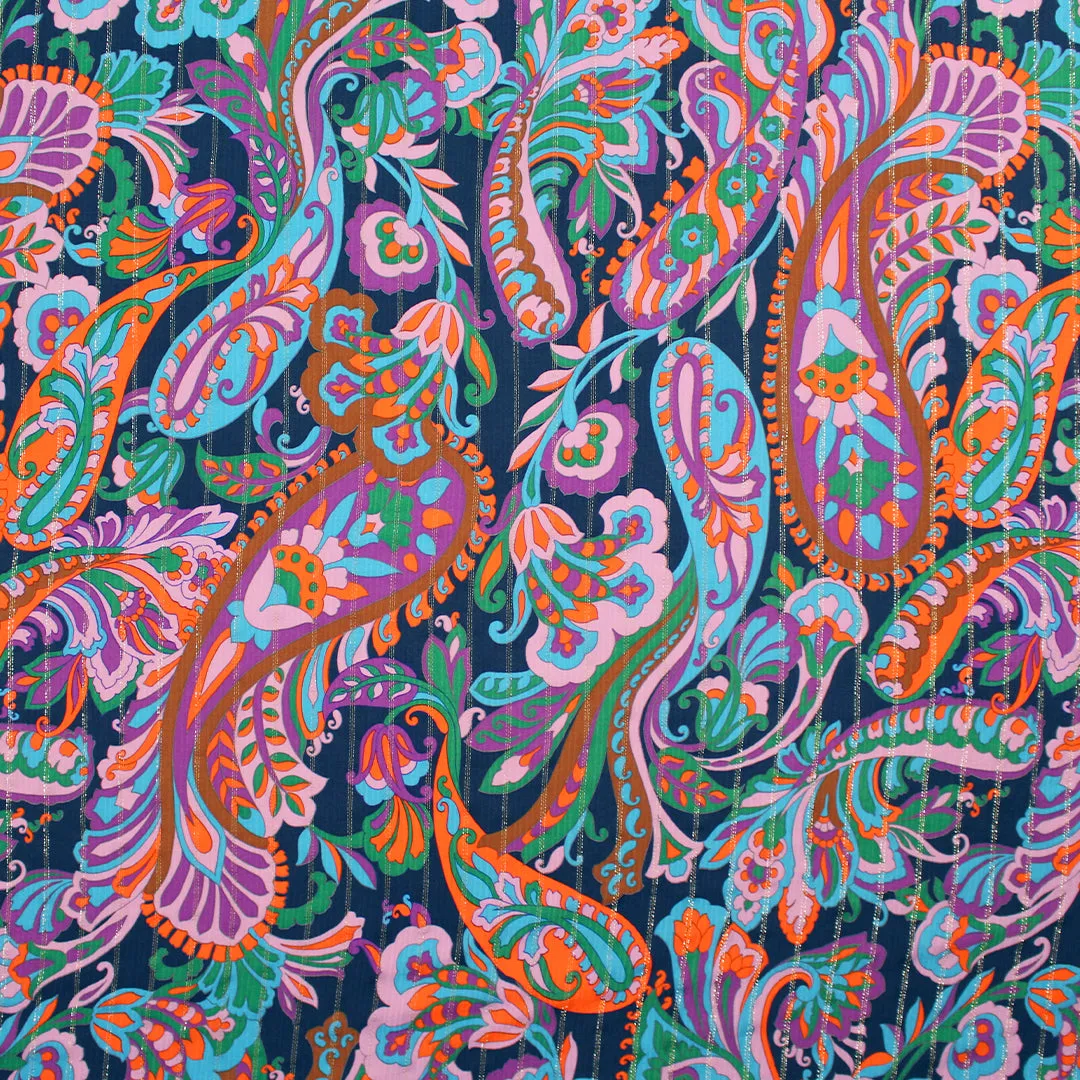 Italian 'jewel tone paisley' ECOVERO voile