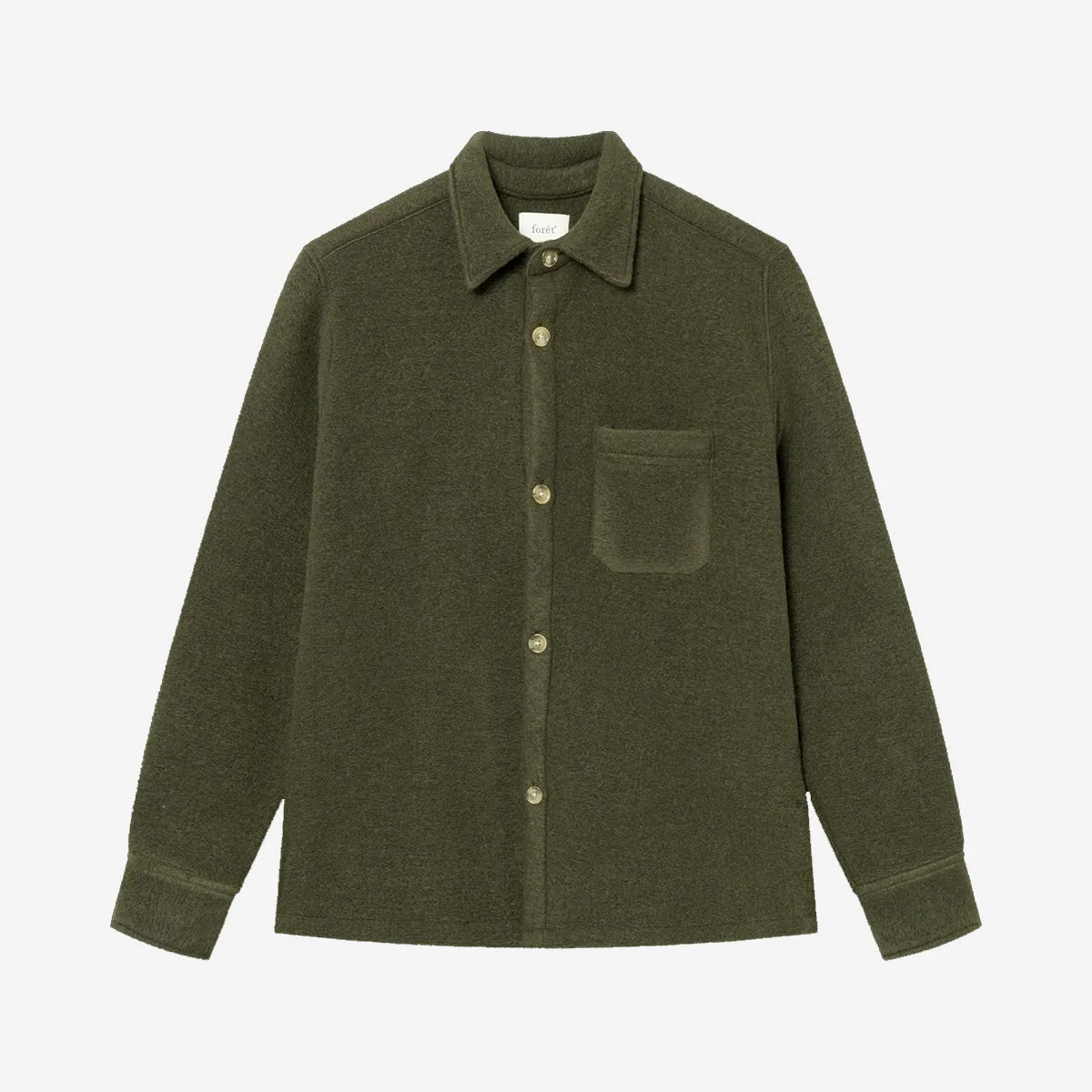 Ivy Wool Overshirt - Dark Moss