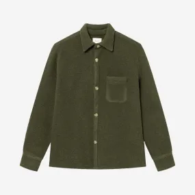 Ivy Wool Overshirt - Dark Moss