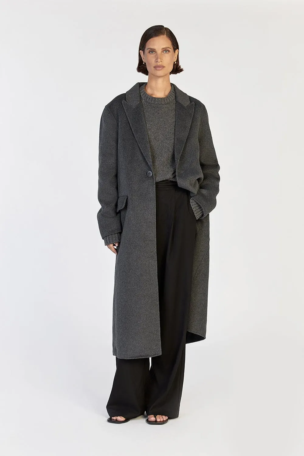 JAY CHARCOAL LONGLINE COAT