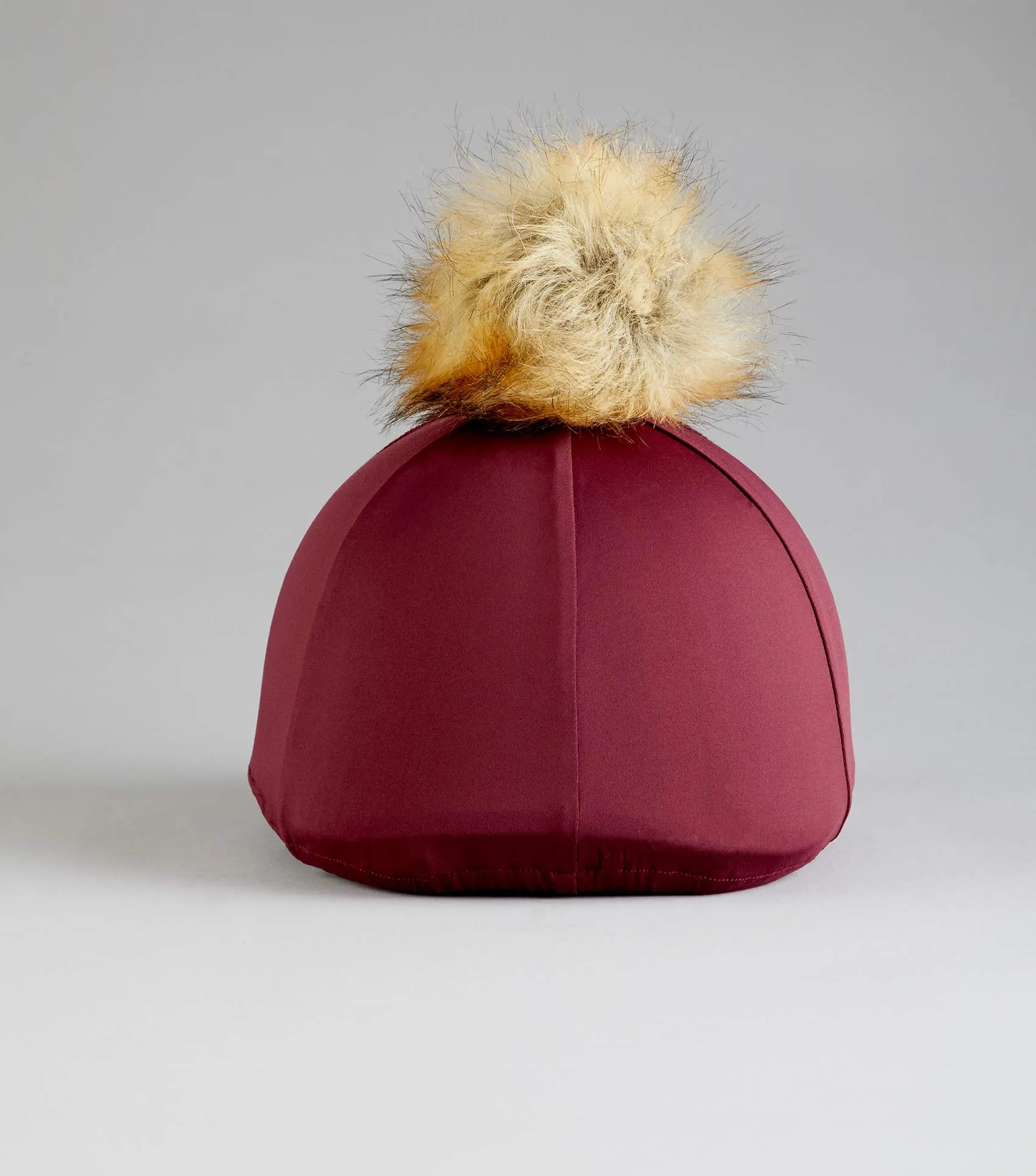 Jersey Hat Silk with Faux Fur Pom Pom Wine