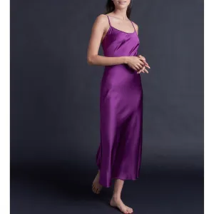 Juno Slip Dress in Pink Tourmaline Stretch Silk Charmeuse