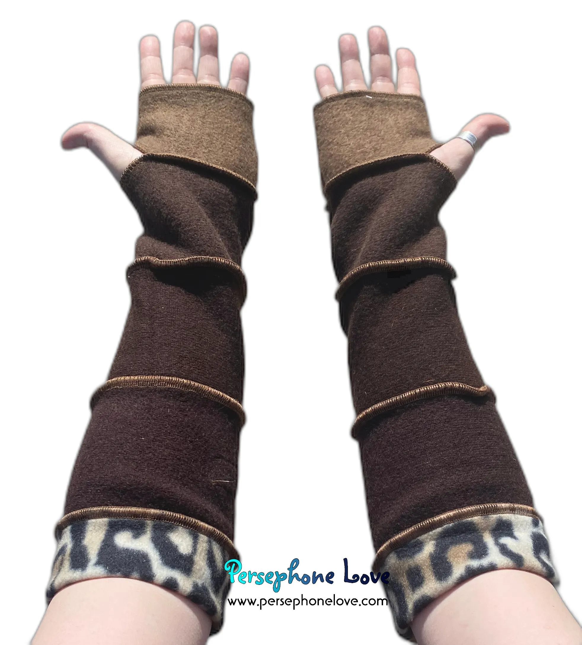 Katwise inspired needle-felted 100% cashmere upcycled sweater arm warmers -1523