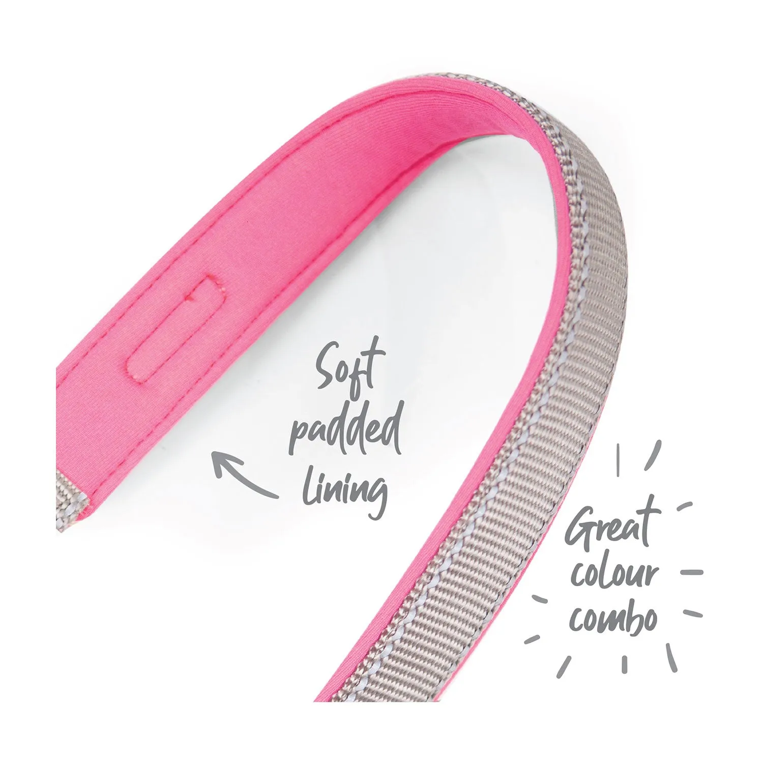 Kazoo Active Dog Collar Silver & Pink