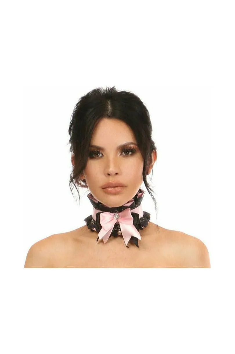 Kitten Collection Lt Pink/Black Lace Choker