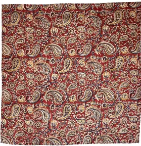 KK1403 Kalamkari Cotton Bandana - Red Paisley (KK1403)