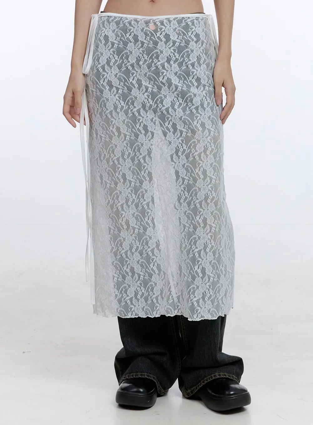 Lace Whisper Maxi Wrap Skirt CG414